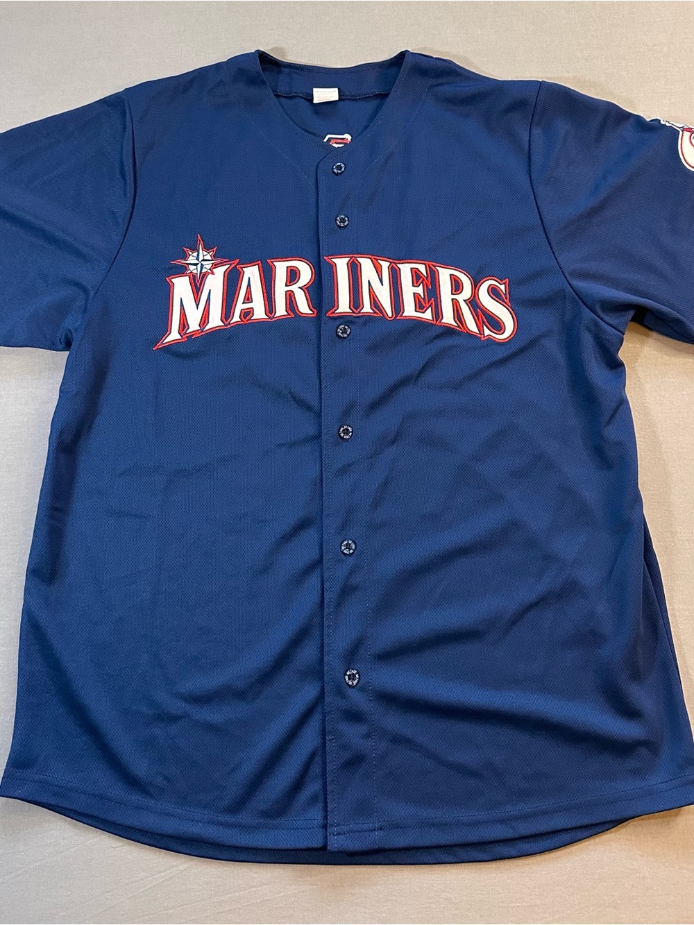 Gonzaga Bulldogs Seattle Mariners Navy Button-Up Jersey - Mariners Script